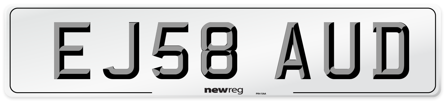 EJ58 AUD Number Plate from New Reg